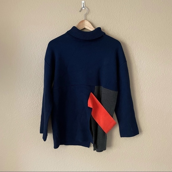 Newtone colorblock mock turtleneck sweater - Picture 2 of 4